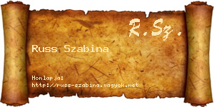Russ Szabina névjegykártya